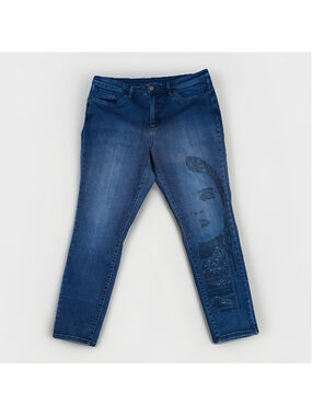 Joseph Ribkoff Rhinestone Face Diamond Jeans - Size 16